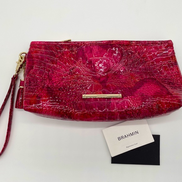 Brahmin Handbags - Brahmin Kayla Wristlet petunia light red wristlet
